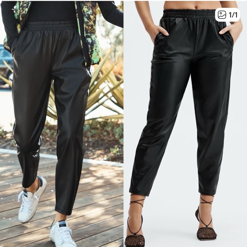 Fabletics Vegan Leather High-Waisted Pant Size Medium